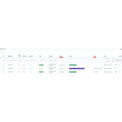 Carrier name  and customer message in orders list
